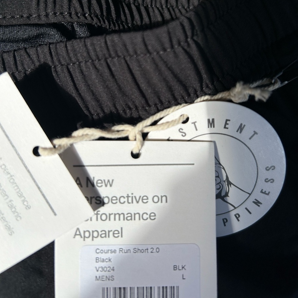 Vuori Course Run Short 2.0 Black New L Large